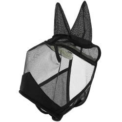 Masque anti-mouches anti-UV Equithème 2 en 1 Noir