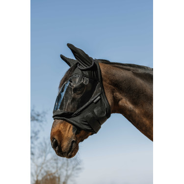 Masque anti-mouches/ anti-UV Equithème Doux Noir