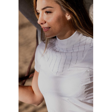 Polo Equithème Funza Manches courtes Blanc