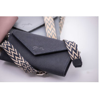 Pochette Pénélope Phone Pocket cuir perforé noir Pochette Pénélope Phone Pocket cuir perforé noir