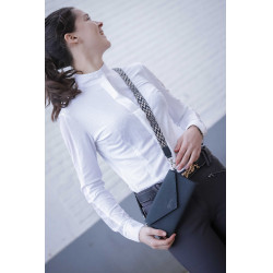 Pochette Pénélope Phone Pocket cuir perforé noir