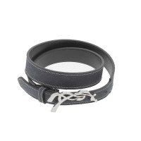 Ceinture Pénélope signature cuir perforé Bleu