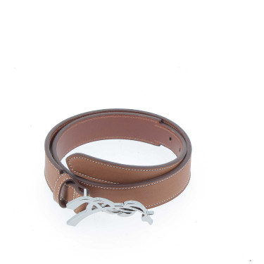 Ceinture Pénélope signature cuir perforé Bleu
