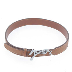 Ceinture Pénélope signature cuir perforé Bleu