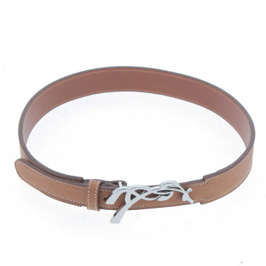 Ceinture Pénélope signature cuir perforé Bleu