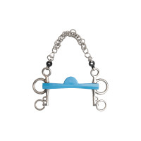 Mors pelham Metalab Flexi demi-lune branches courtes Bleu