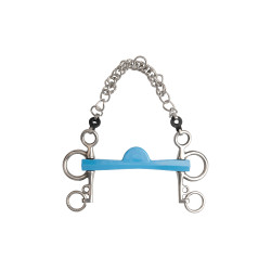 Mors pelham Metalab Flexi demi-lune branches courtes Bleu