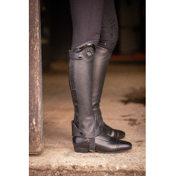 Mini-chaps Pénélope Prisca cuir Noir