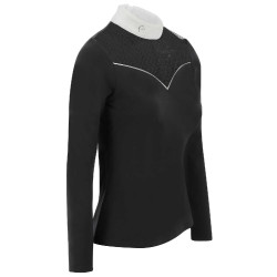 Polo Equithème Valencia manches longues Noir Polo Equithème Valencia manches longues Noir