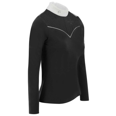 Polo Equithème Valencia manches longues Noir Polo Equithème Valencia manches longues Noir