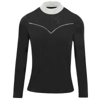 Polo Equithème Valencia manches longues Noir Polo Equithème Valencia manches longues Noir