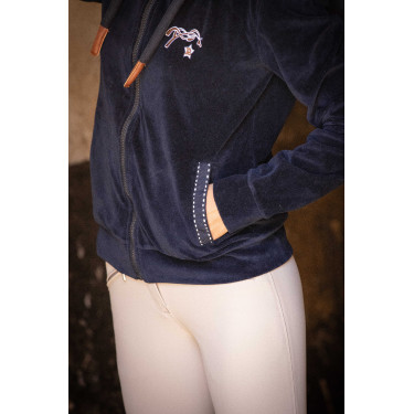 Sweat zip Emy Velvet Pénélope Bleu marine