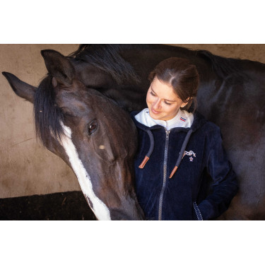 Sweat zip Emy Velvet Pénélope Bleu marine