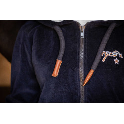 Sweat zip Emy Velvet Pénélope Bleu marine