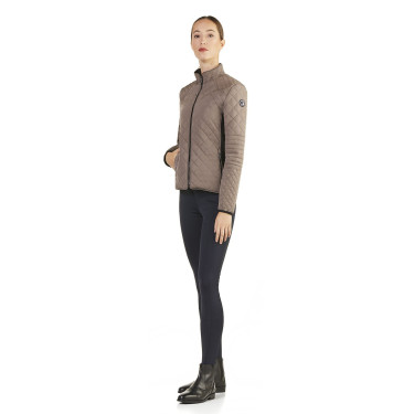 Veste courte matelassée Ego7 Atena femme Tourterelle Marron