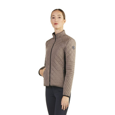 Veste courte matelassée Ego7 Atena femme Tourterelle Marron