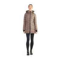 Doudoune longue Ego7 Era capuche amovible femme Tourterelle Marron
