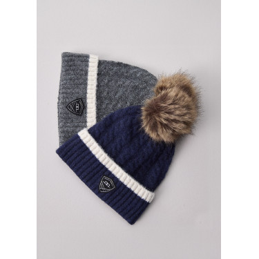 Bonnet à pompon Horseware AA Monogram Marine Bleu marine