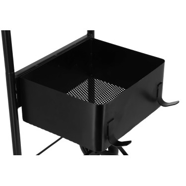 Chariot porte-selle court Hippotonic à panier Noir