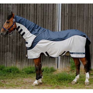 Chemise Tyrex Equithème Combofly Marine / gris Bleu