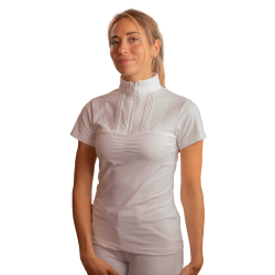 Polo de Concours Pénélope Florence Mesh manches courtes femme Blanc