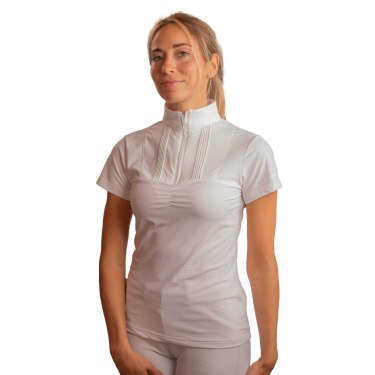 Polo de Concours Pénélope Florence Mesh manches courtes femme Blanc
