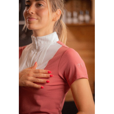 Polo de Concours Pénélope Florence Mesh manches courtes femme Terracotta Orange