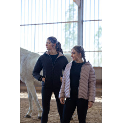 Doudoune réversible Je t'aime Equithème Lutha Noir / rose