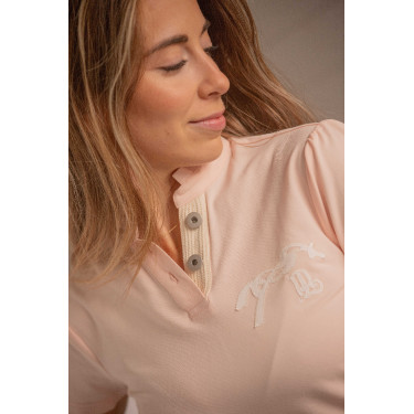 Polo Pénélope Victorine femme Pêche Rose
