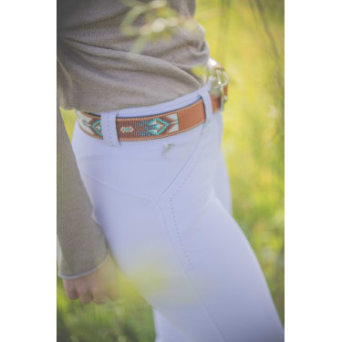Ceinture Pénélope Pearl Cognac / turquoise Marron