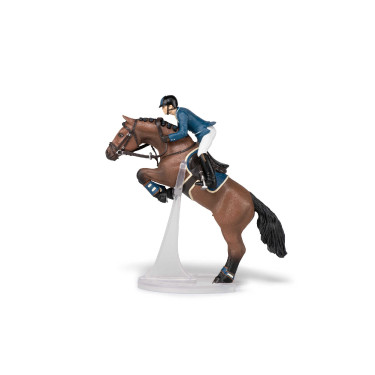 Cheval de saut d'obstacle et son cavalier Papo