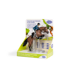 Cheval de saut d'obstacle et son cavalier Papo