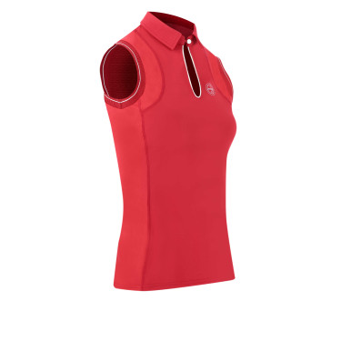 Polo Equithème Sarah sans manches Cerise Rouge
