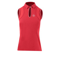 Polo Equithème Sarah sans manches Cerise Rouge Polo Equithème Sarah sans manches Cerise Rouge