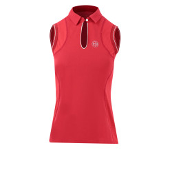 Polo Equithème Sarah sans manches Cerise Rouge