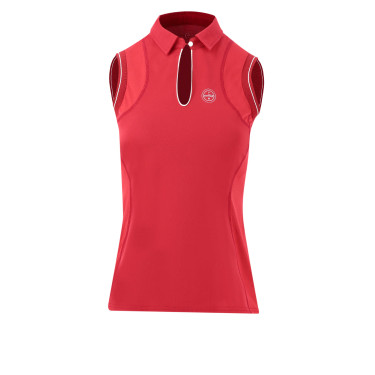 Polo Equithème Sarah sans manches Cerise Rouge