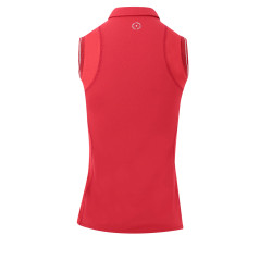 Polo Equithème Sarah sans manches Cerise Rouge