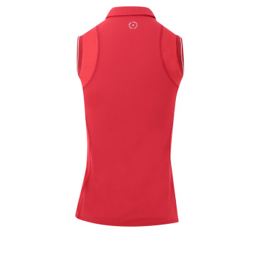 Polo Equithème Sarah sans manches Cerise Rouge