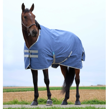 Couverture Equithème Tyrex 600D recyclée Bleu marine Couverture Equithème Tyrex 600D recyclée Bleu marine