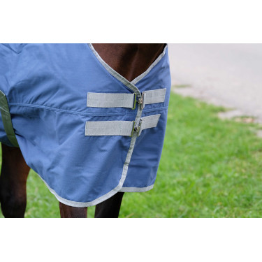 Couverture Equithème Tyrex 600D recyclée Bleu marine Couverture Equithème Tyrex 600D recyclée Bleu marine