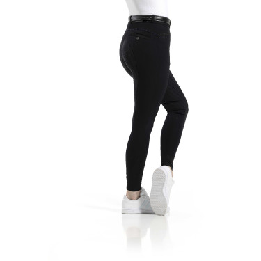 Pantalon Equithème Safir fond silicone Noir / bleu