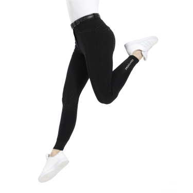 Pantalon Equithème Safir fond silicone Noir / bleu