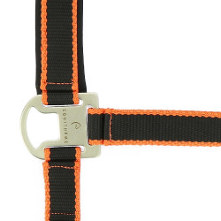 Licol + longe Equitheme Satiné Noir / orange Multi-couleurs