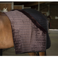 Couverture d'écurie Equithème Teddy doublée mouton synthétique Noir / marron Couverture d'écurie Equithème Teddy doublée mouton synthétique Noir / marron