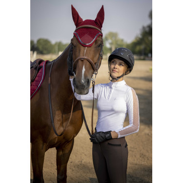 Polo Equithème Pekin manches longues Blanc
