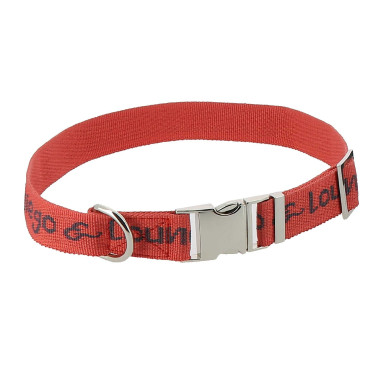 Collier nylon Diego & Louna pour chien Corail / anthracite Rouge