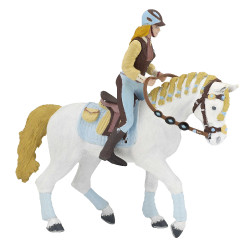 Figurine Cheval de la cavalière adulte Fashion bleue Papo