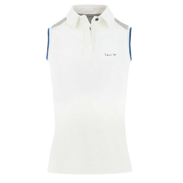 Polo Equit'M sans manches Femme Blanc