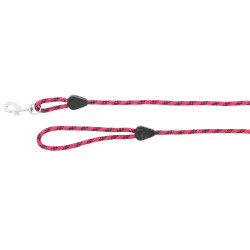 Longe en corde avec poignée Framboise / noir Rouge