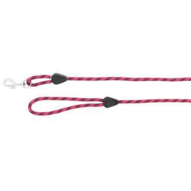 Longe en corde avec poignée Framboise / noir Rouge